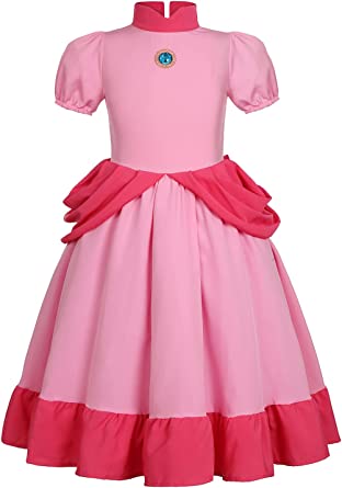 Girls Peach Costume Princess Dress